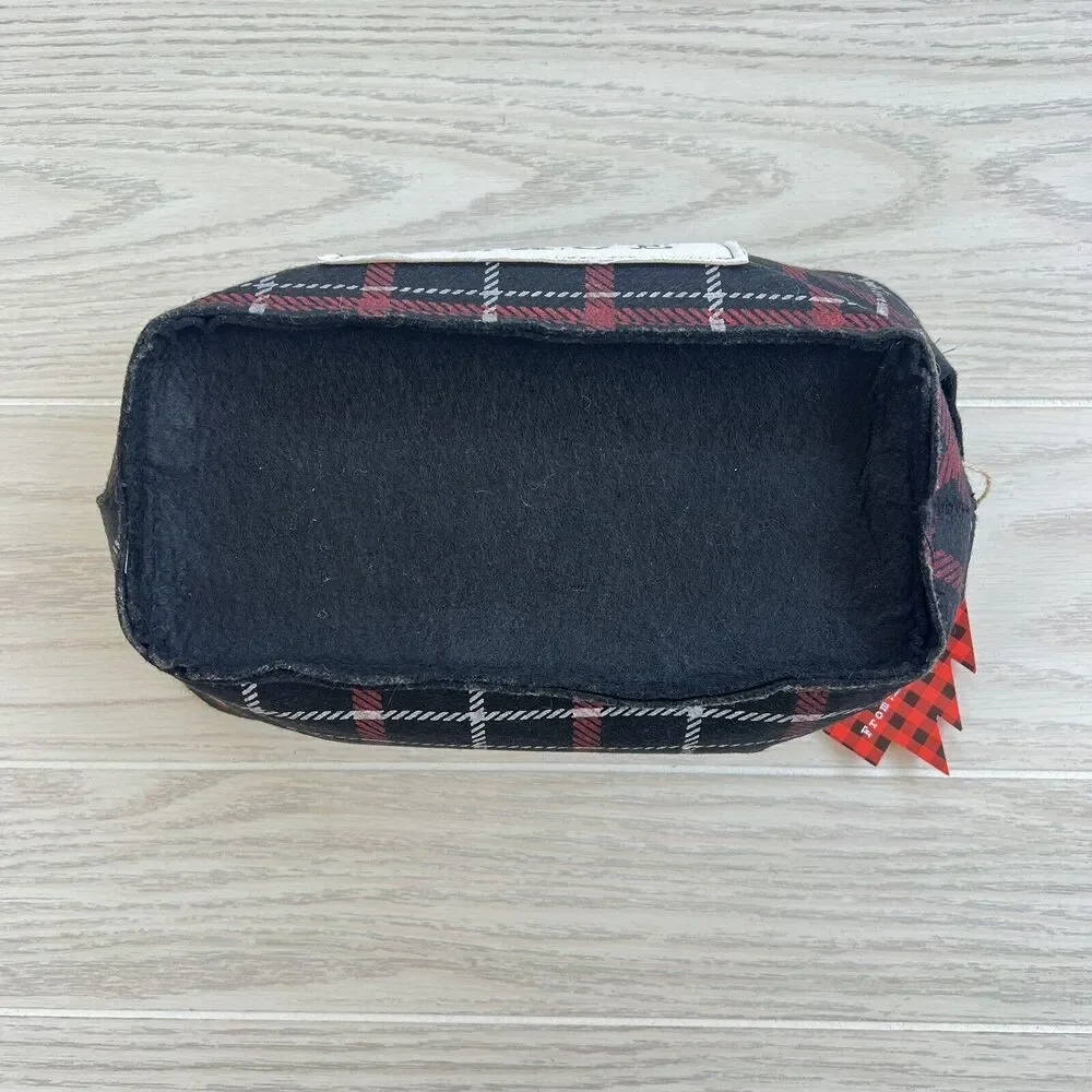 Gray Oak Studio Happy Holiday Black Plaid Handle Fabric Basic